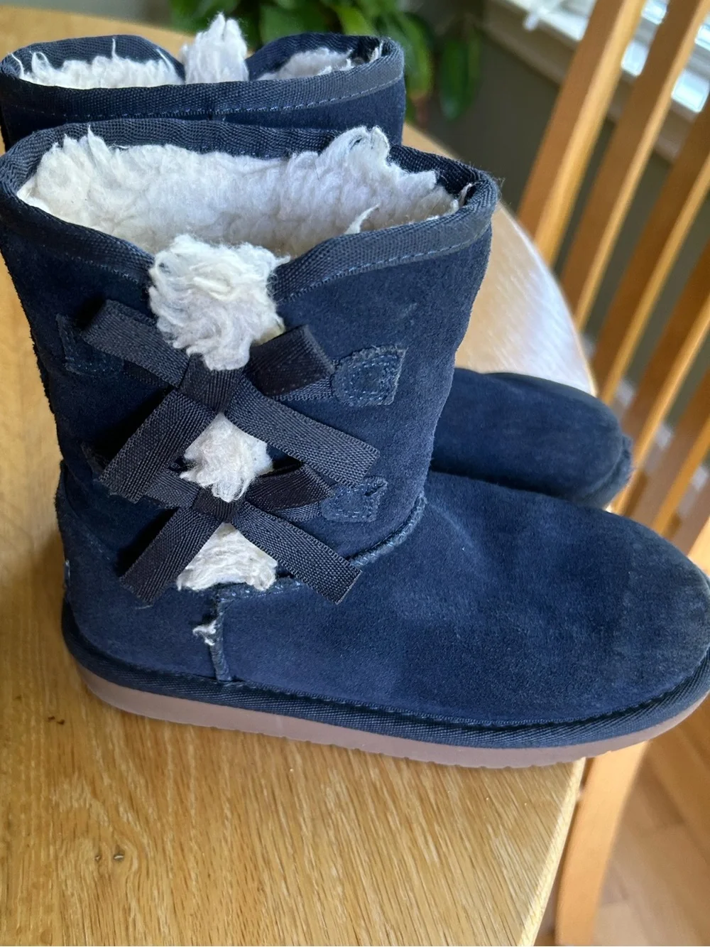 Kookaburra by UGG Kids Navy Suede & Shearling Trim Winter Boots